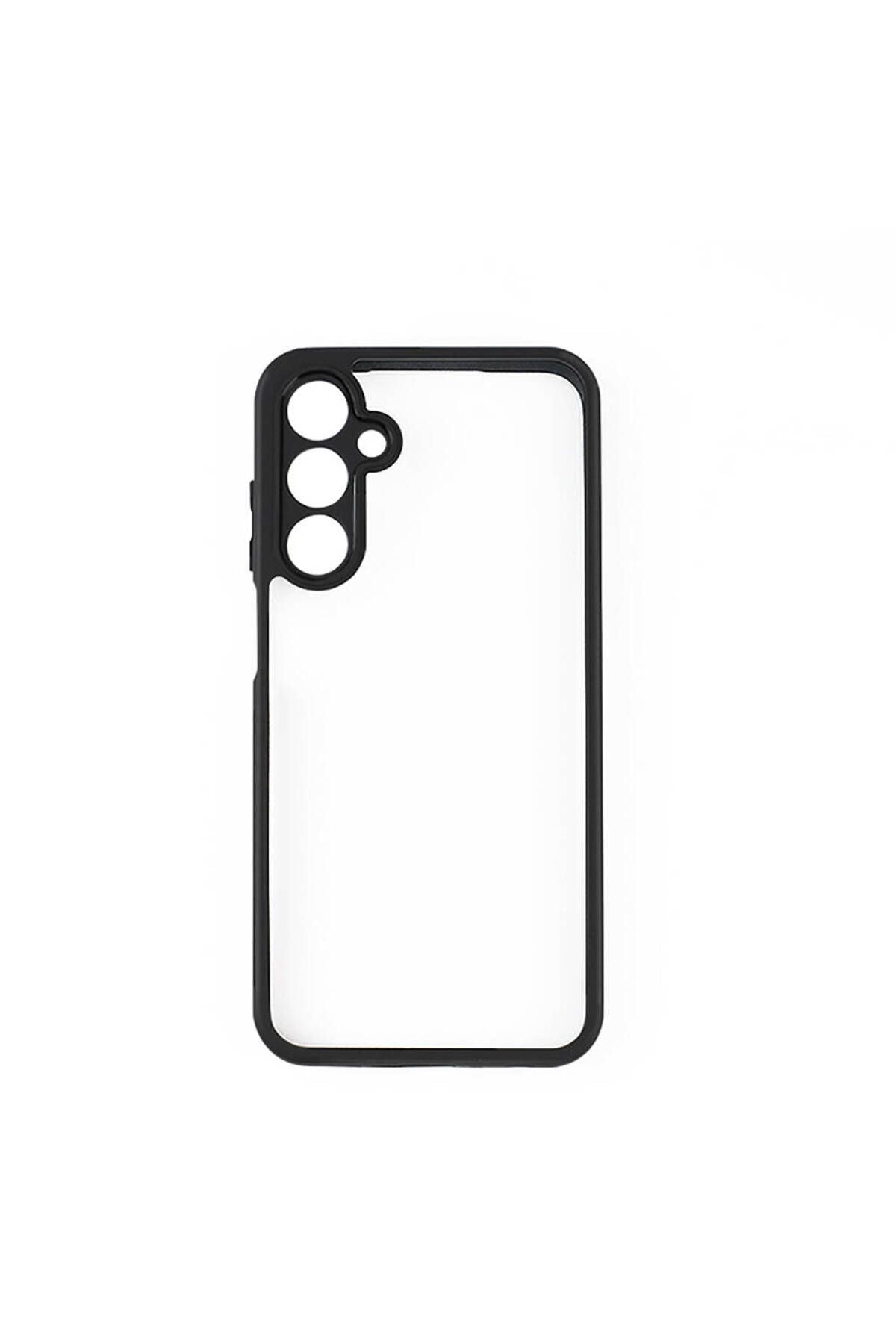 Galaxy A25 Kılıf Kamera Korumalı Şeffaf Arka Yüzey Zore New Roll Kapak - Siyah