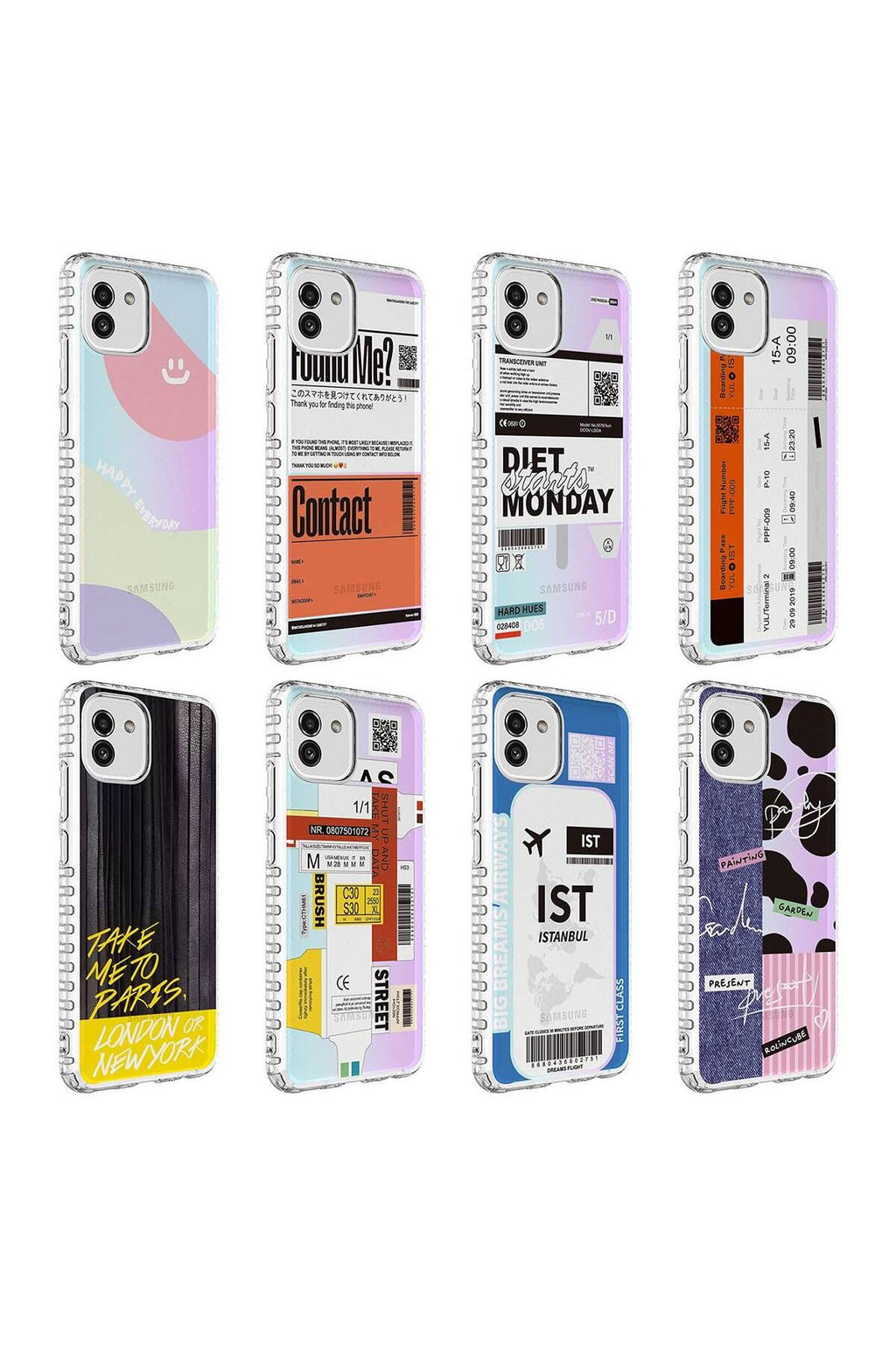 Galaxy A04 Kılıf Airbag Kenarlı Renkli Desenli Silikon SVL Elegans Kapak - NO4