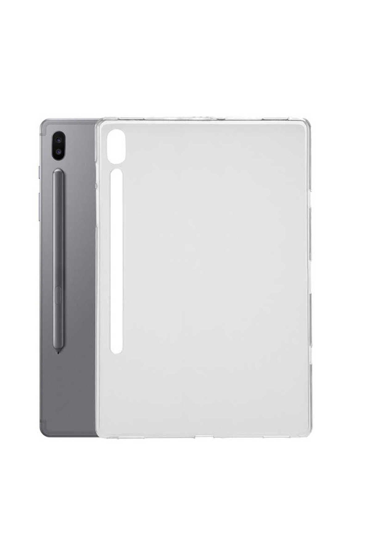 Galaxy Tab S6 T860 Kılıf  Uyumlu Zore Tablet Süper Silikon Kapak-Renksiz