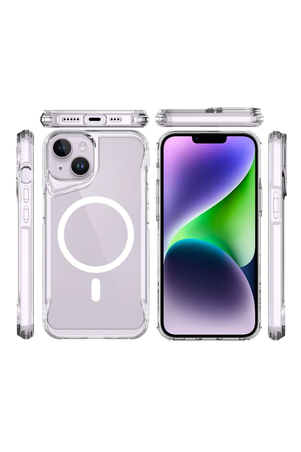 iPhone 14 Uyumlu Zore Magsafe Şarj Özellikli T-Max Magsafe Kılıf-Renksiz