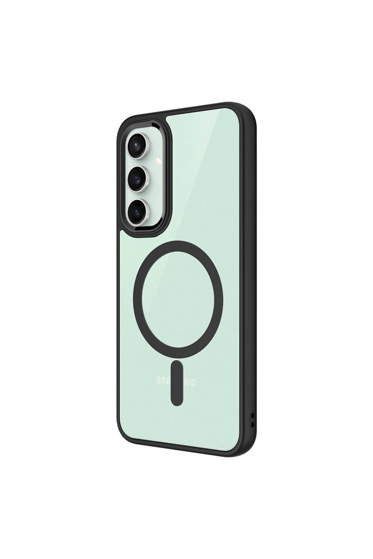 Galaxy S23 FE Kılıf Wireless Şarj Özellikli Zore Krom Magsafe Silikon Kapak - Lacivert