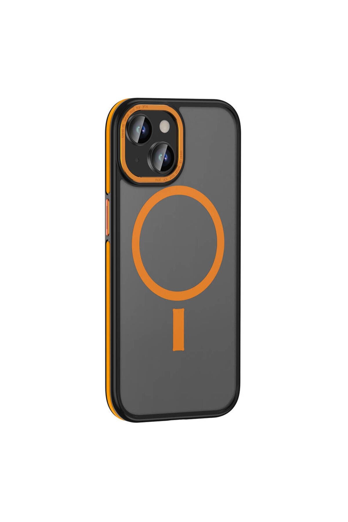 iPhone 15 Kılıf Magsafe Şarj Özellikli Mat Görünümlü Zore Ant Kapak - Turuncu