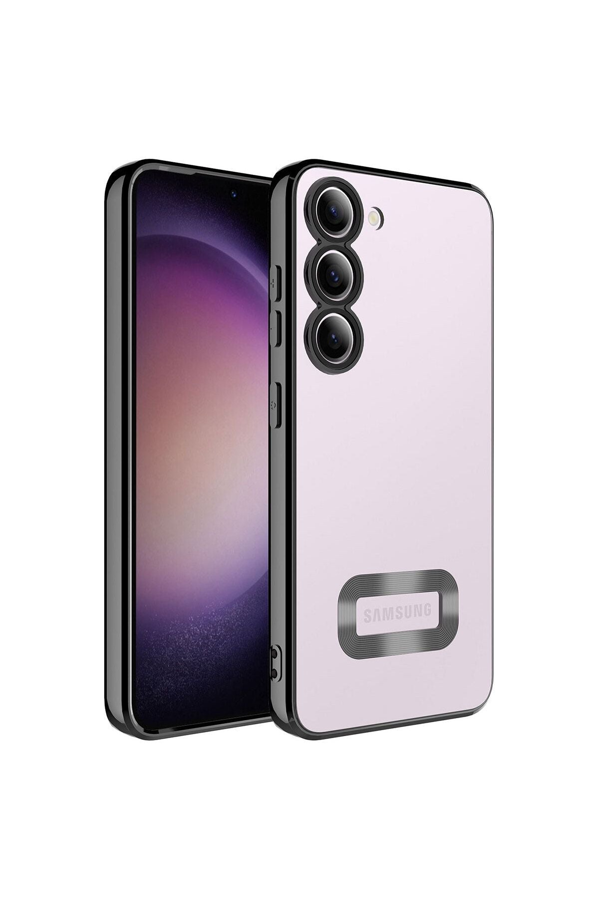 Galaxy S23 Plus Uyumlu Kamera Korumalı Logo Gösteren Zore Omega Kılıf-Lila