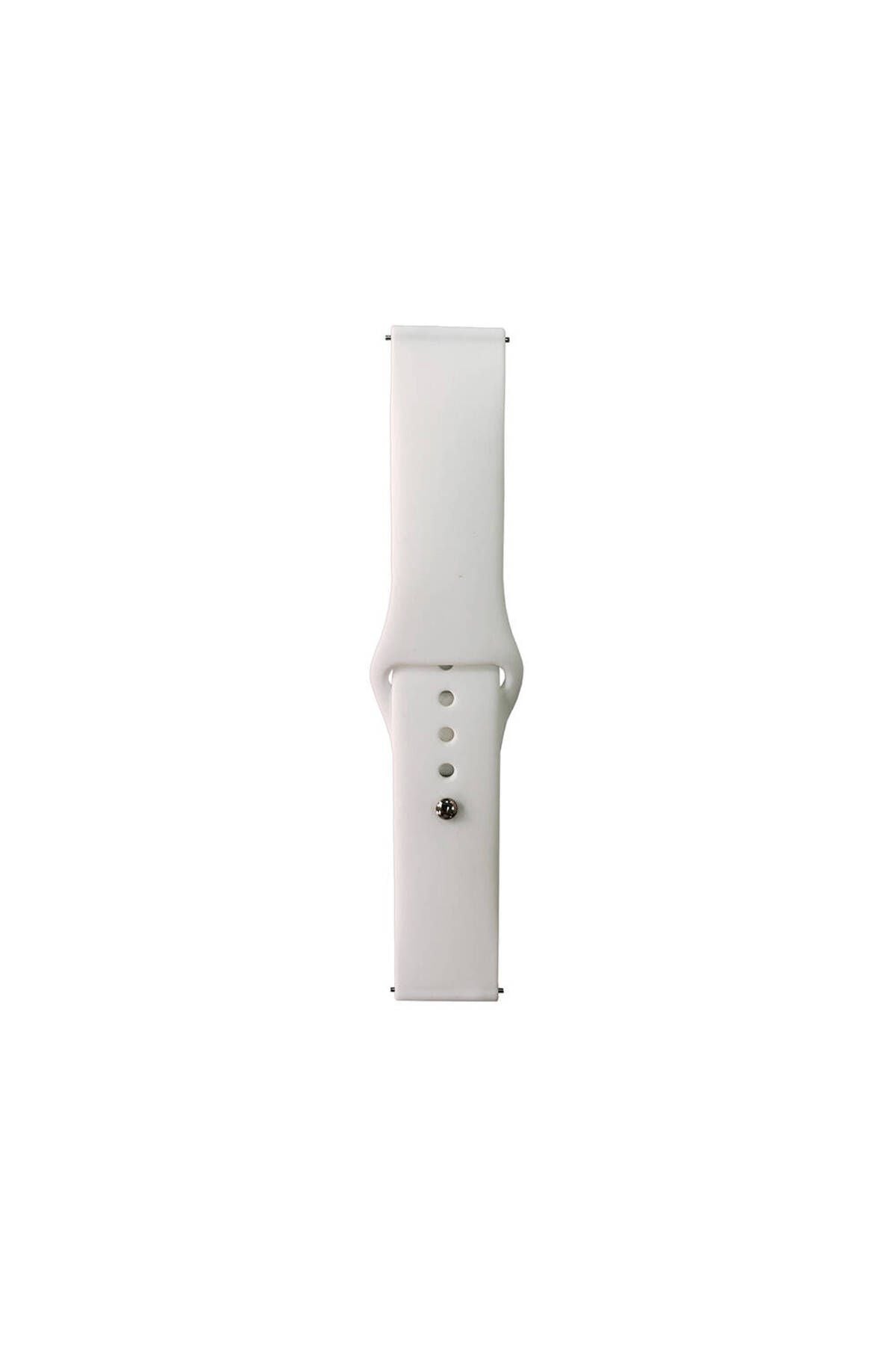 Galaxy Watch Active 2 44mm Band Serisi 20mm Klasik Kordon Silikon Strap Kayış-Beyaz