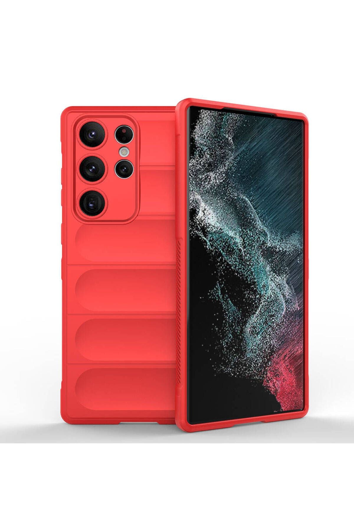 Galaxy S23 Ultra Kılıf Esnek TPU Oyuklu Arka Yüzey Tasarımlı Zore Etnik Silikon Kapak - Lacivert