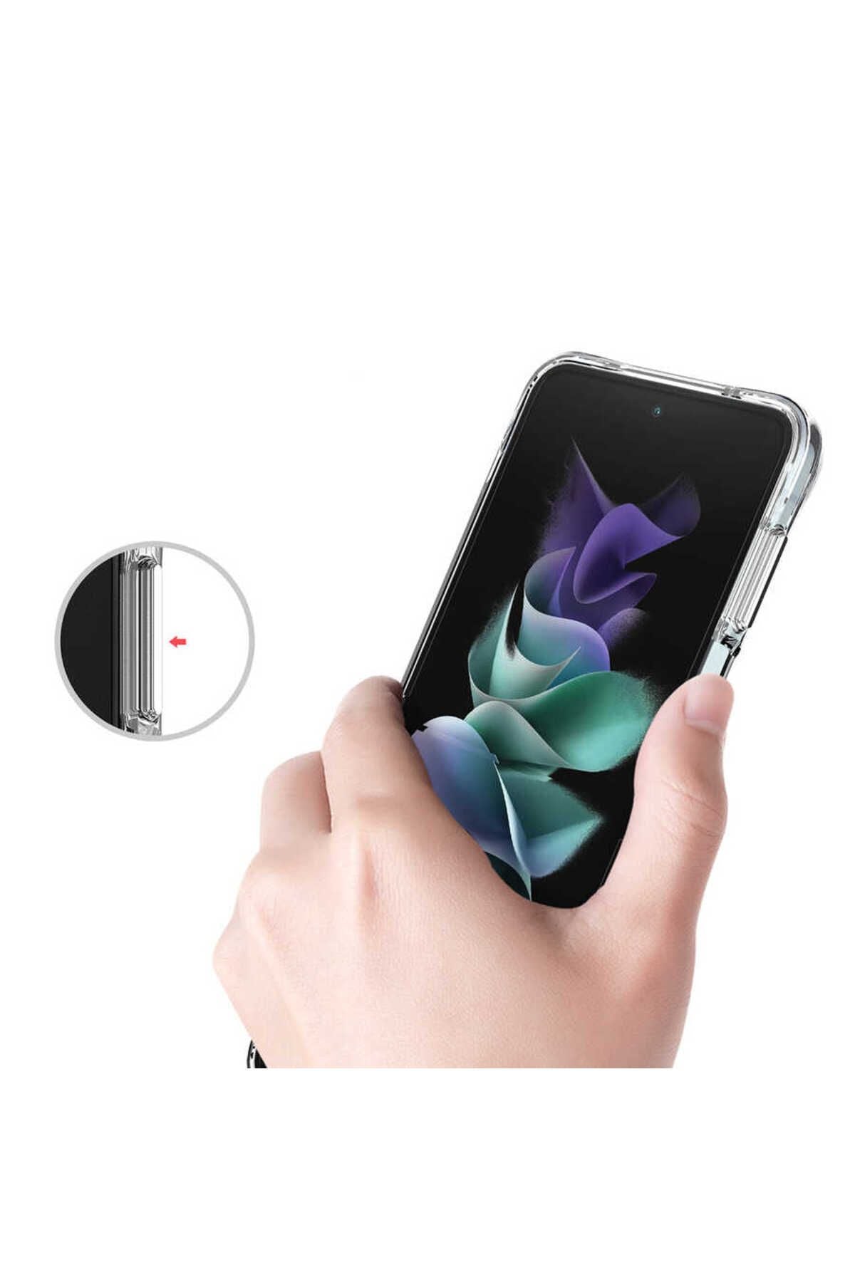 Galaxy Z Flip 4 Uyumlu Zore Vonn Kılıf-Renksiz
