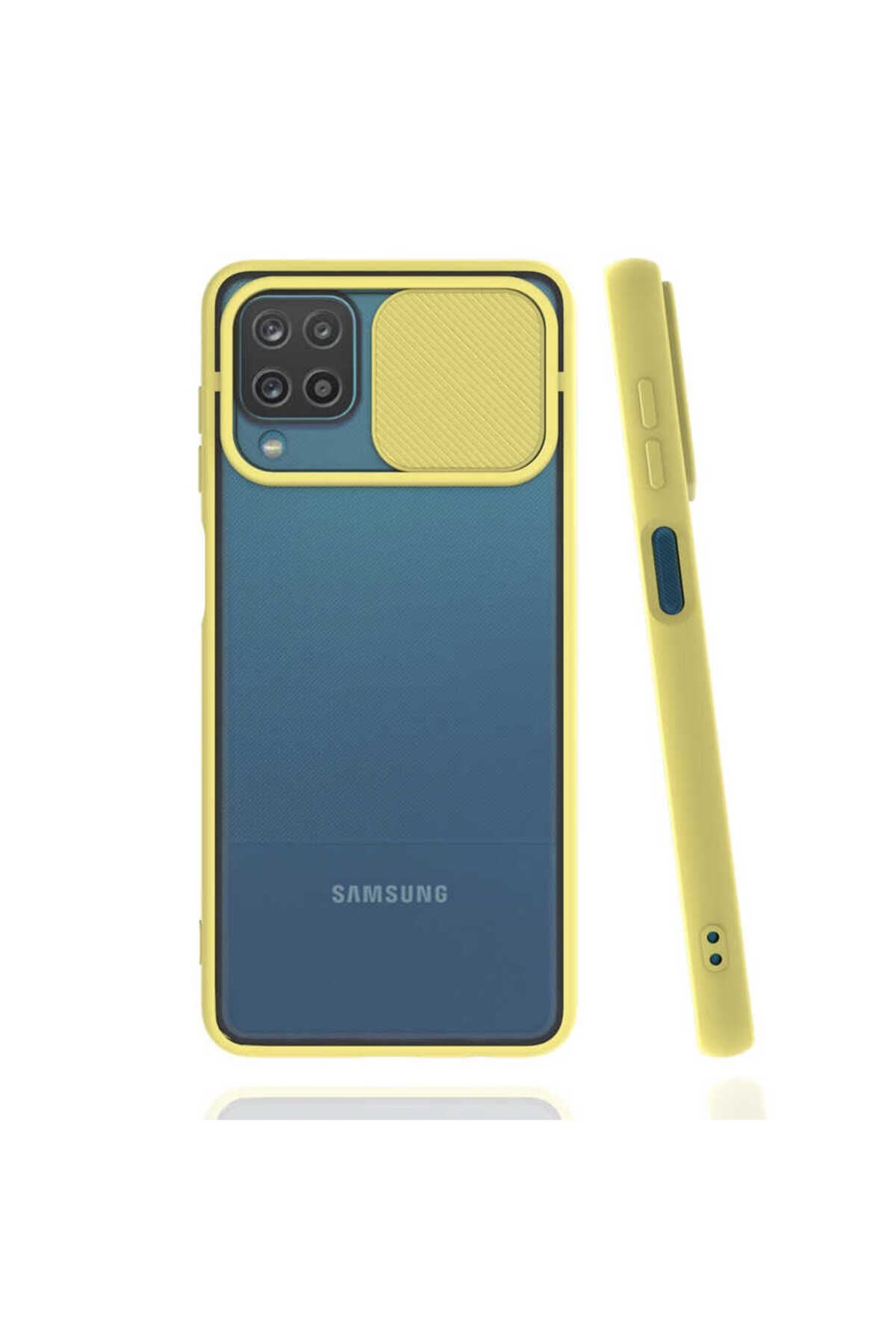 Galaxy A12 Kılıf Zore Lensi Kapak - Pembe Açık