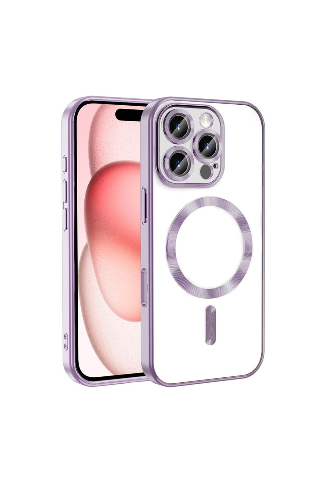 iPhone 16 Pro Kılıf Kamera Korumalı Magsafe Wireless Şarj Özellikli Zore Demre Kapak - Lila