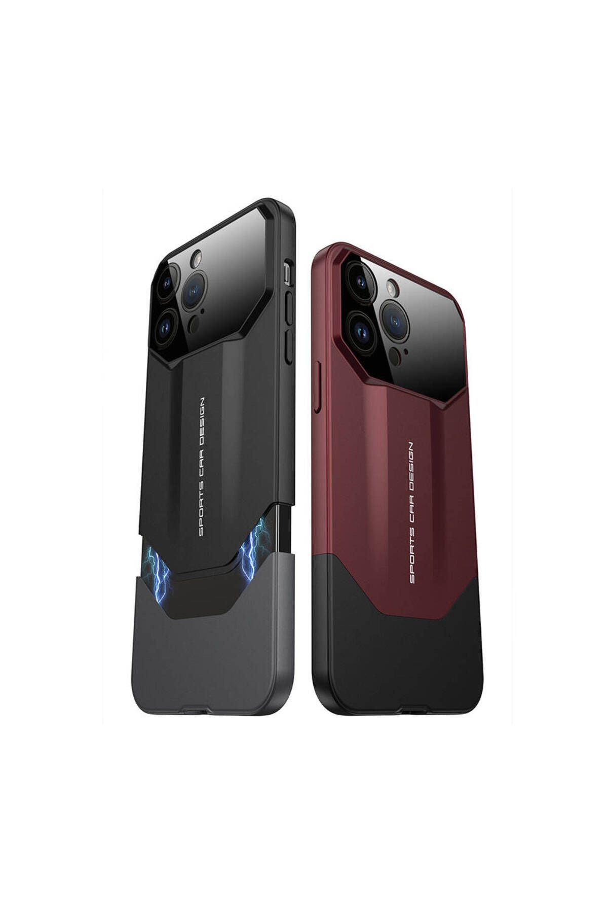 Apple iPhone 14 Pro Max Kılıf Çift Parçalı Zore Ays Pro İkili Kapak-Kırmızı-Siyah