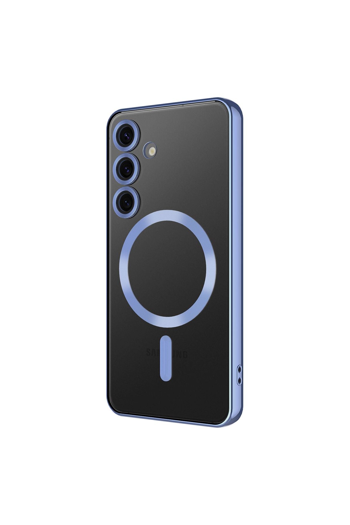 Galaxy S24 FE Uyumlu   Kılıf Kamera Korumalı  Wireless Şarj Özellikli Demre Kapak - Sierra Mavi