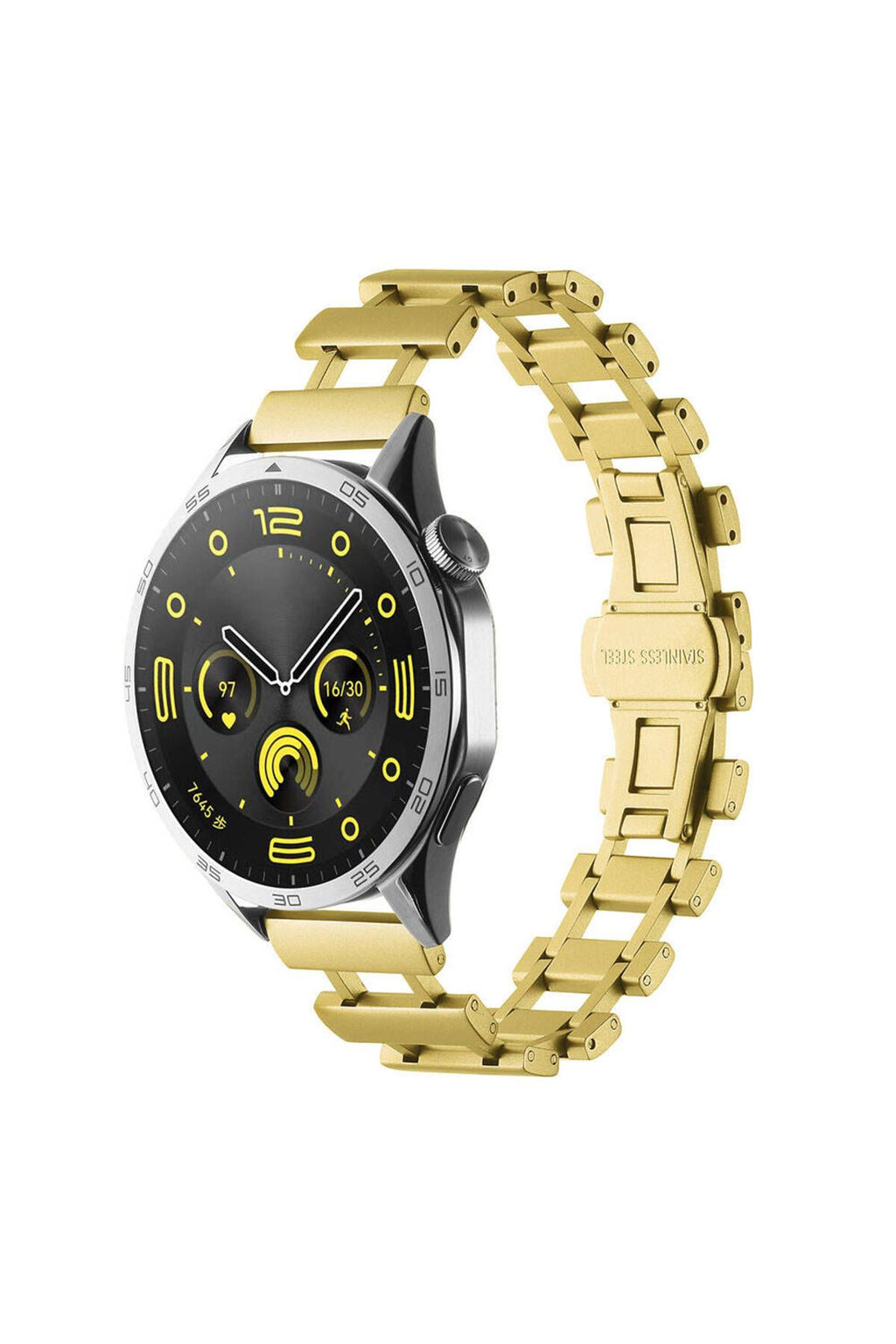 Galaxy Watch 46mm Uyumlu CLO- KRD-96 22mm Metal Kordon-Gold