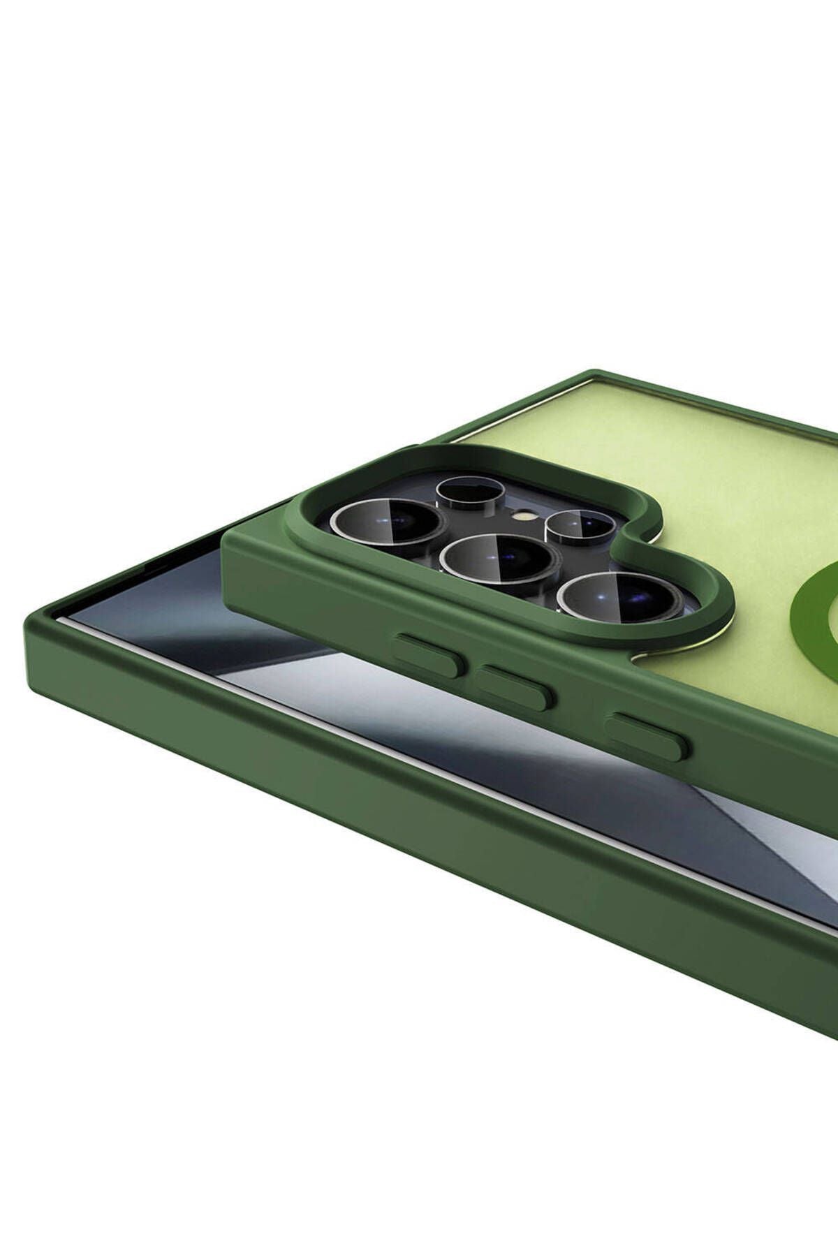 Galaxy S23 Ultra Kılıf Magsafe Şarj Özellikli Mat Arka Yüzey Zore Sio Kapak-Gri