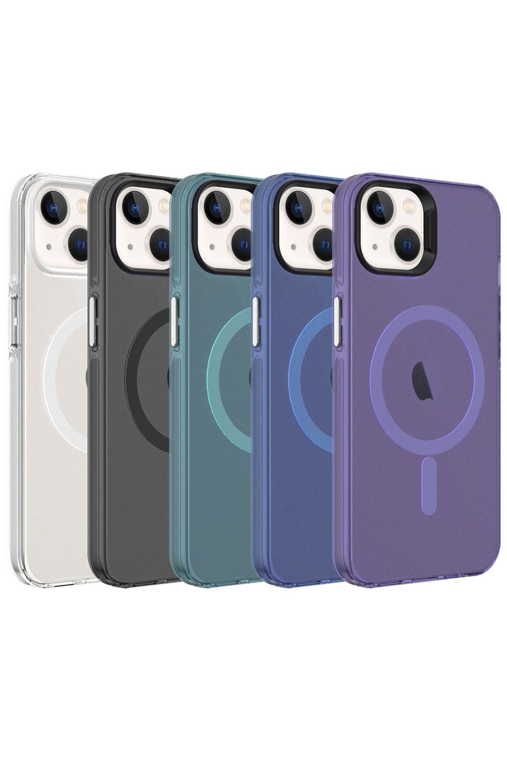 Apple iPhone 14 Kılıf Zore Magsafe Şarj Özellikli Buzlu Transparan C-Pro Sert Kapak-Turuncu