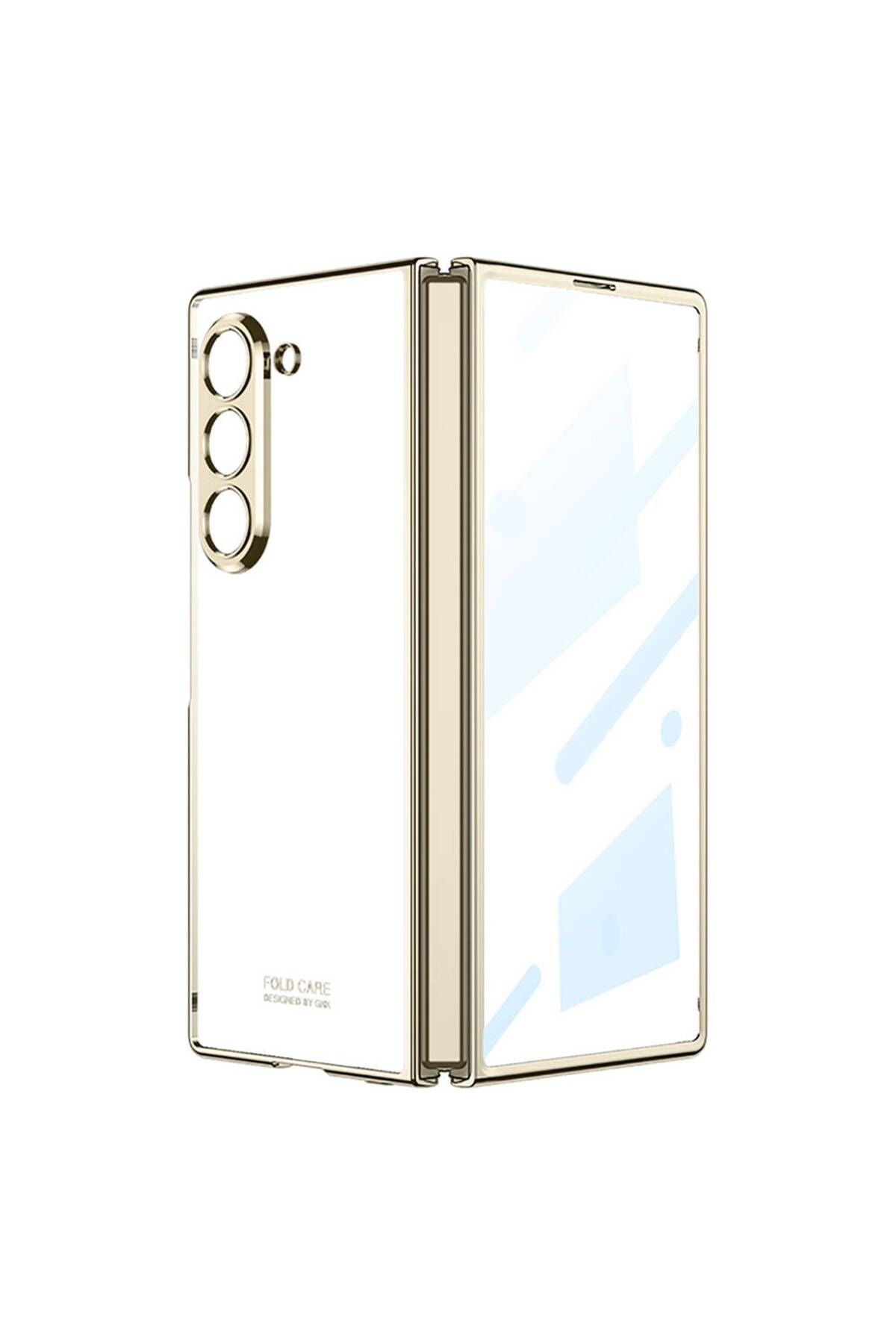 Galaxy Z Fold 6 Kılıf Zore Full Camlı Kıpta Kapak-Şeffaf