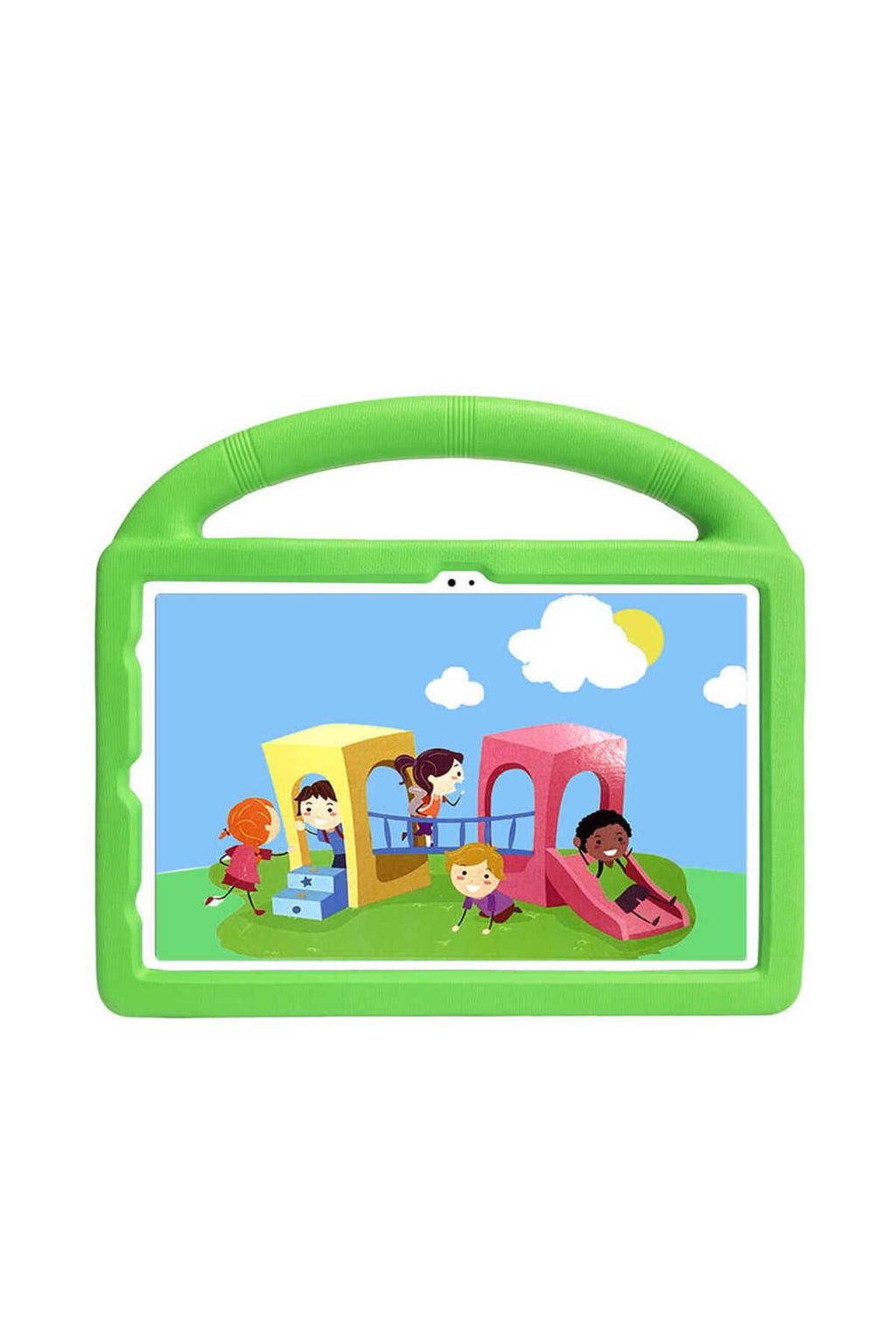 Galaxy Tab A7 10.4 T500 2020  Uyumlu Zore Wheel Car Tekerlek Standlı Tablet Eva Silikon Kılıf-Mavi