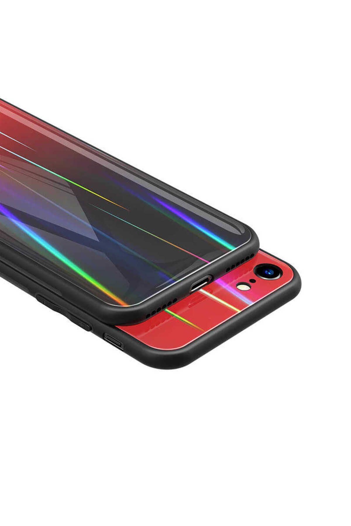 iPhone SE 2022 Uyumlu Zore Friz Cam Kılıf-Kırmızı