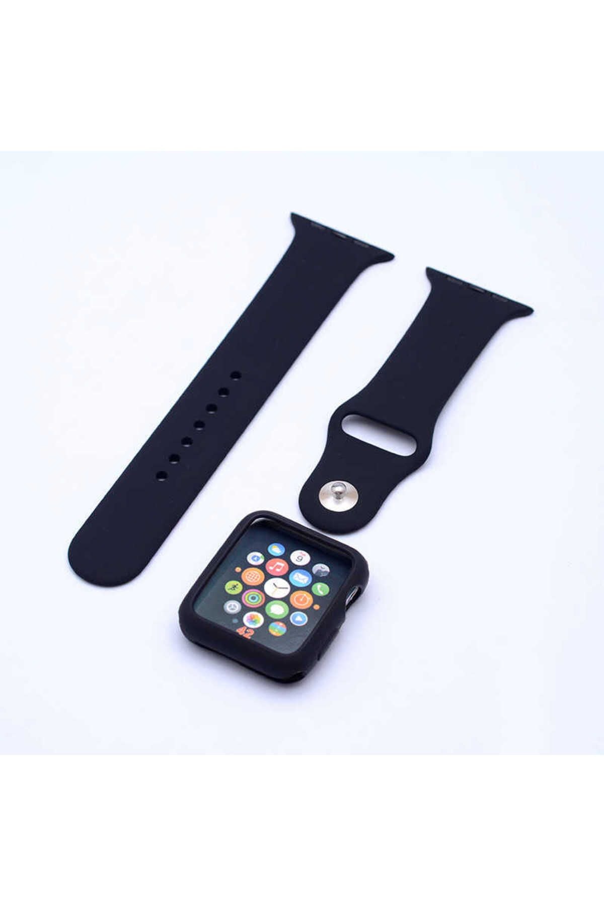 Watch 38mm Uyumlu 3 in 1 Klasik Zore Kordon-Siyah