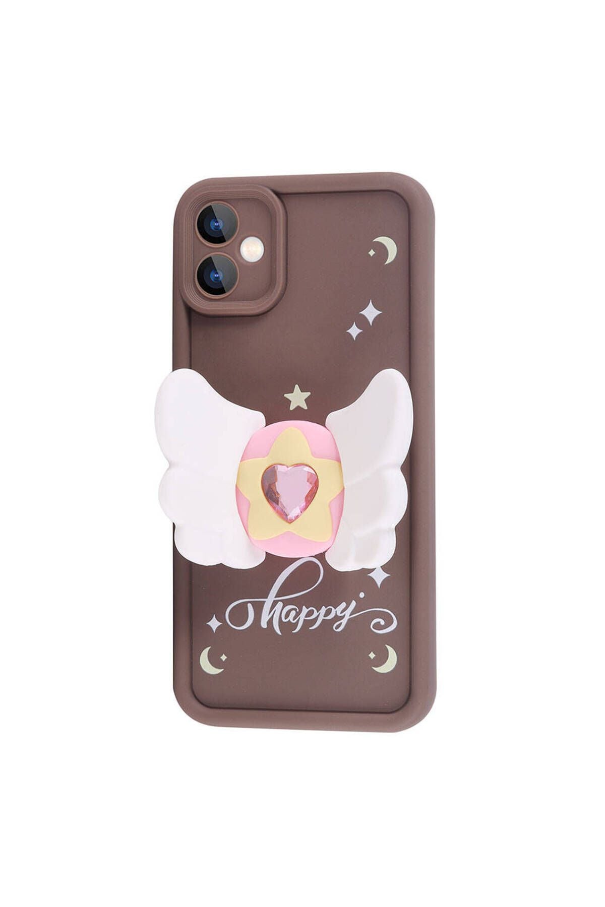 Galaxy A05 Kılıf Kamera Korumalı Figür Tasarımlı Zore Kapya Kapak-Koyu Kahve