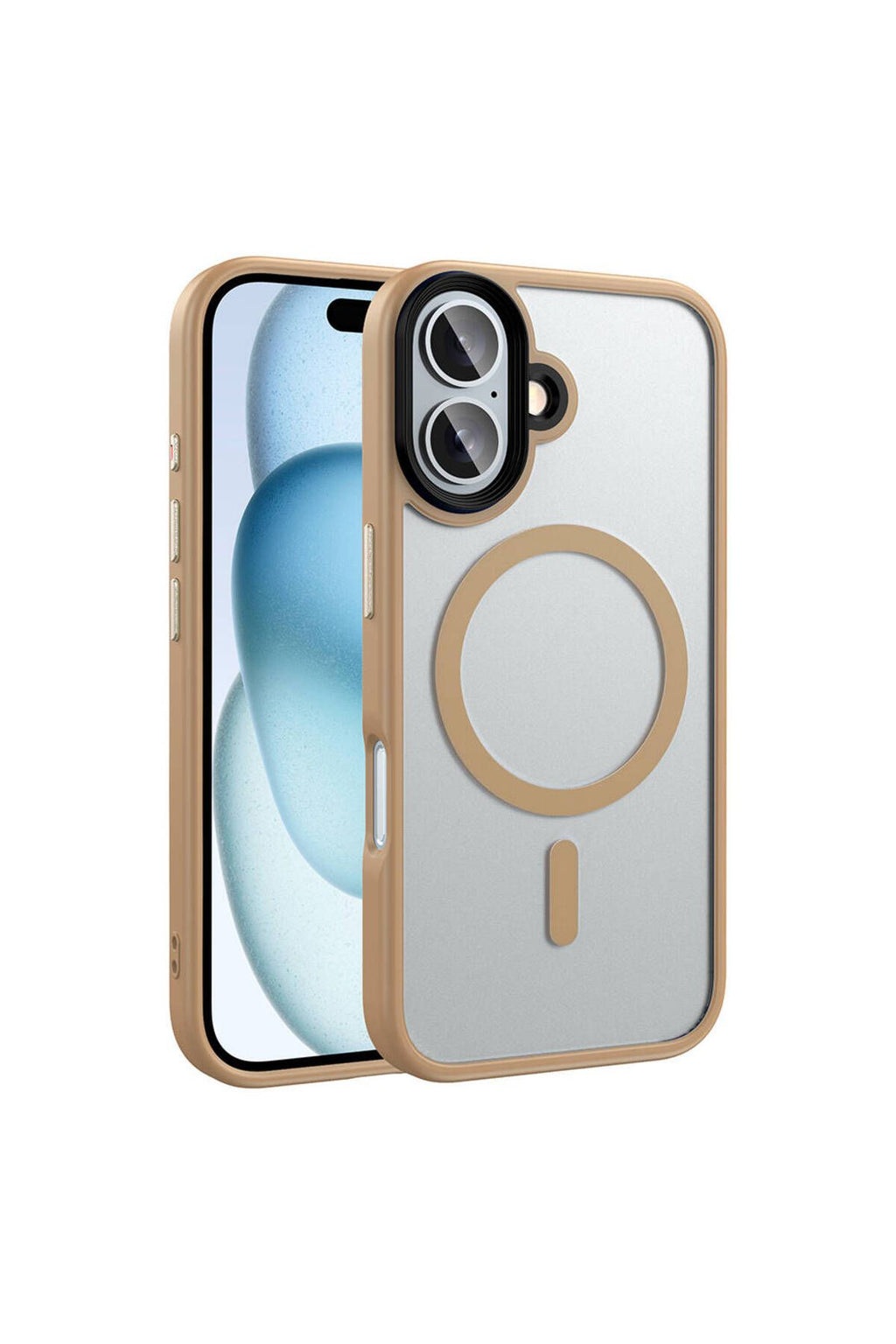 Apple iPhone 16 Plus Kılıf Mat Arka Yüzey Wireless Şarj Özellikli Zore Flet Magsafe Kapak-Gümüş