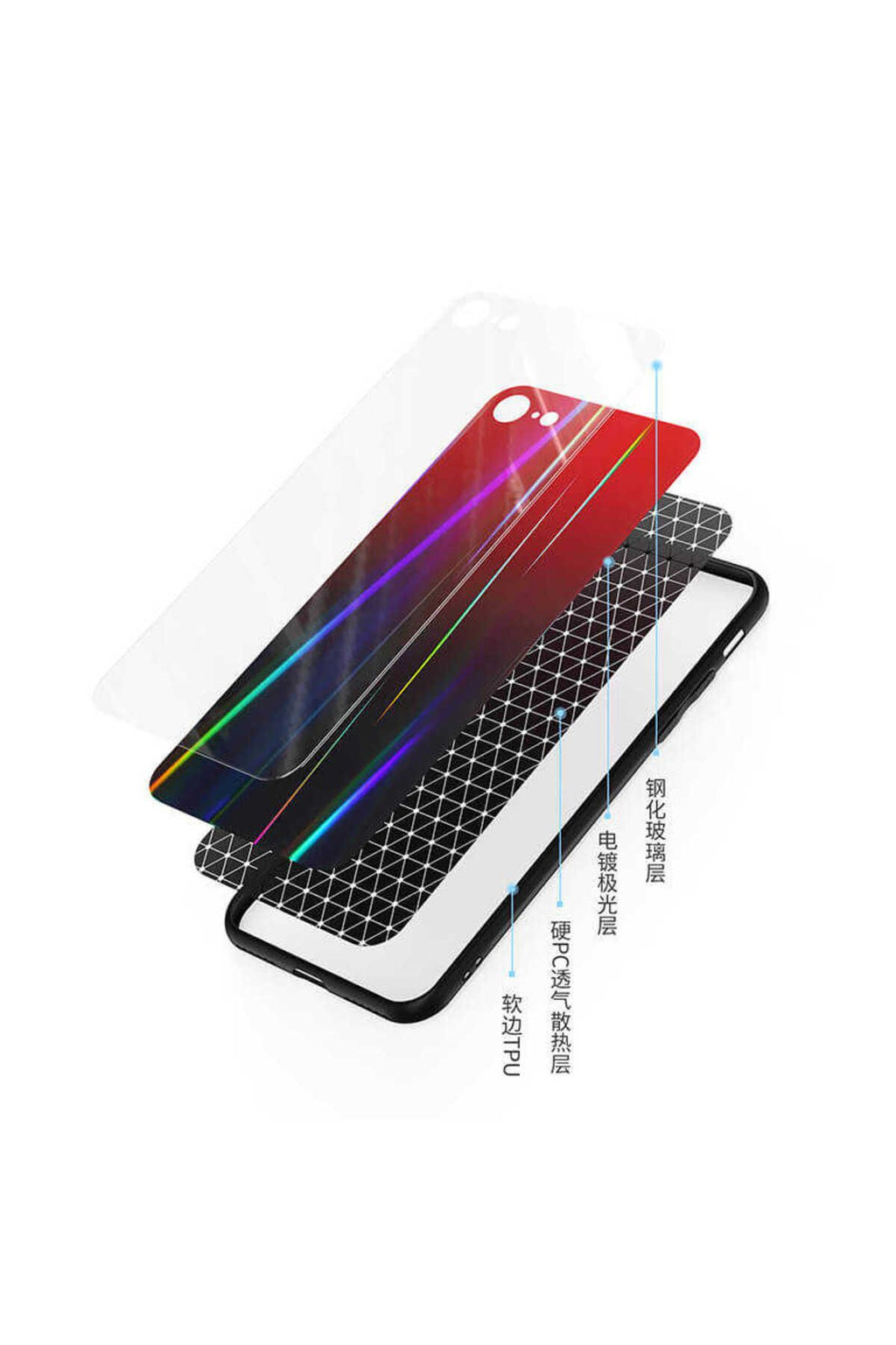 iPhone SE 2022 Uyumlu FRM Friz Cam Kılıf-Mavi