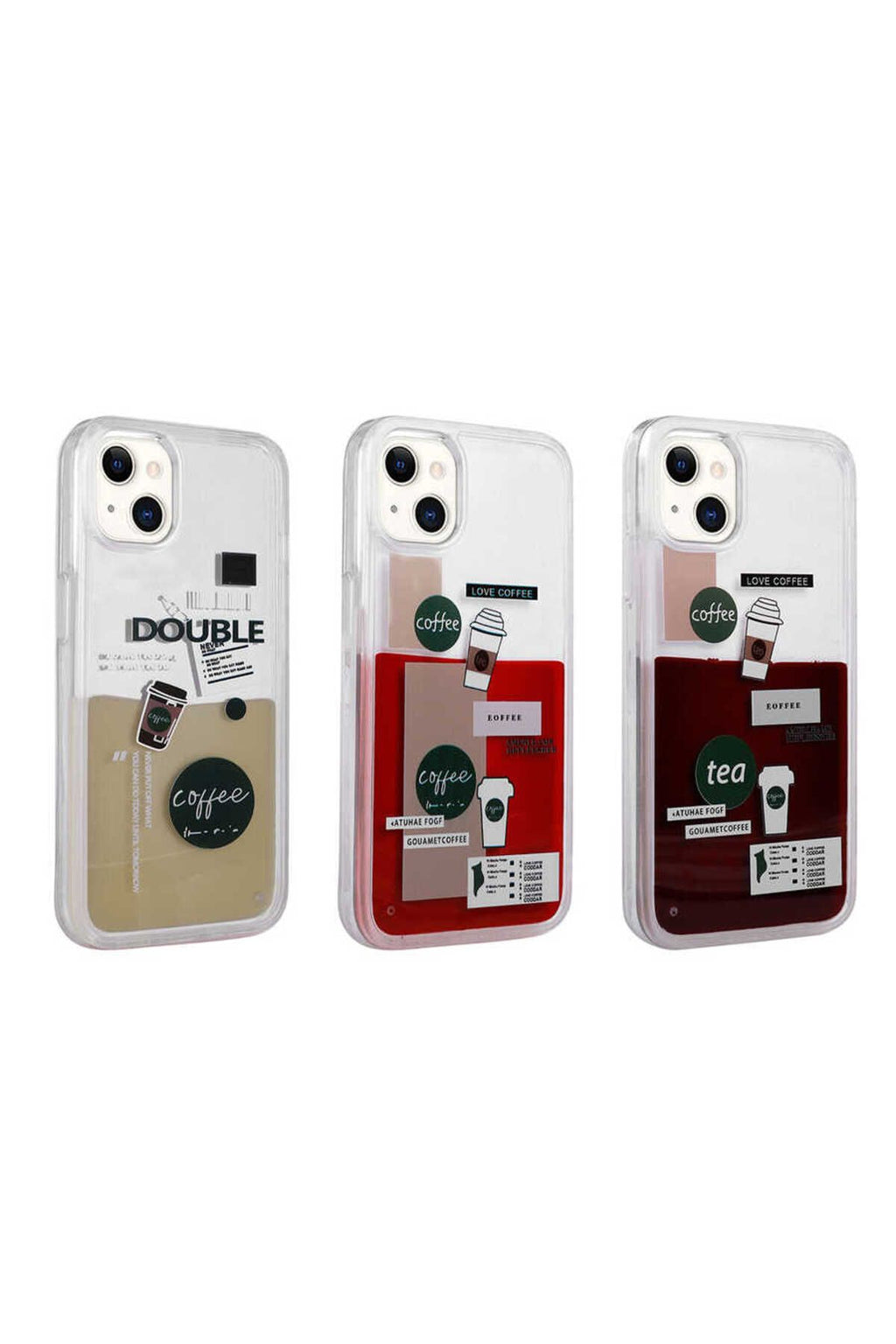 iPhone 14 Uyumlu Desenli Sıvılı CSK Zore Drink Silikon Kılıf-NO1