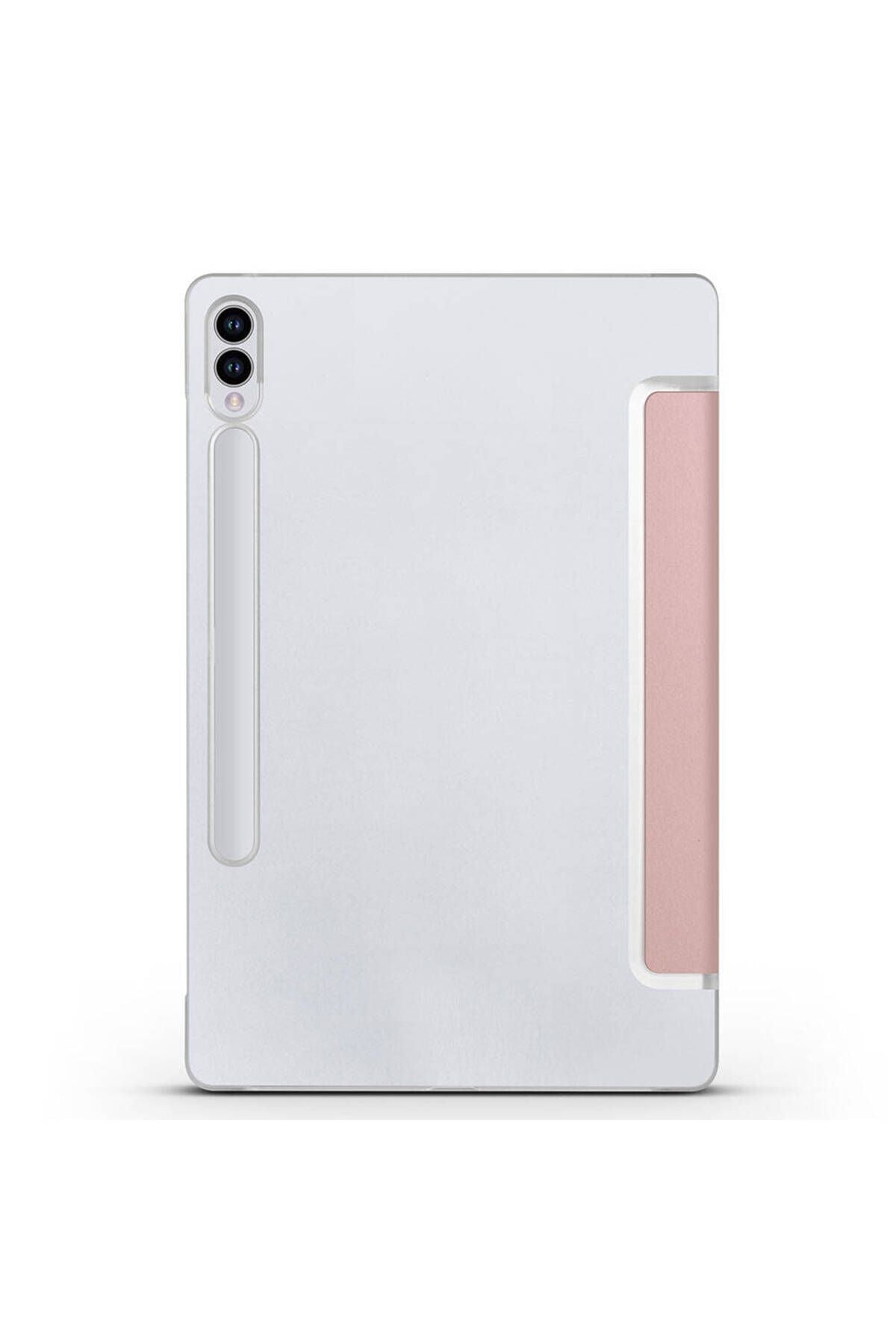 Galaxy Tab S9 FE Plus Uyumlu Zore Smart Cover Standlı 1-1 Kılıf-Gold