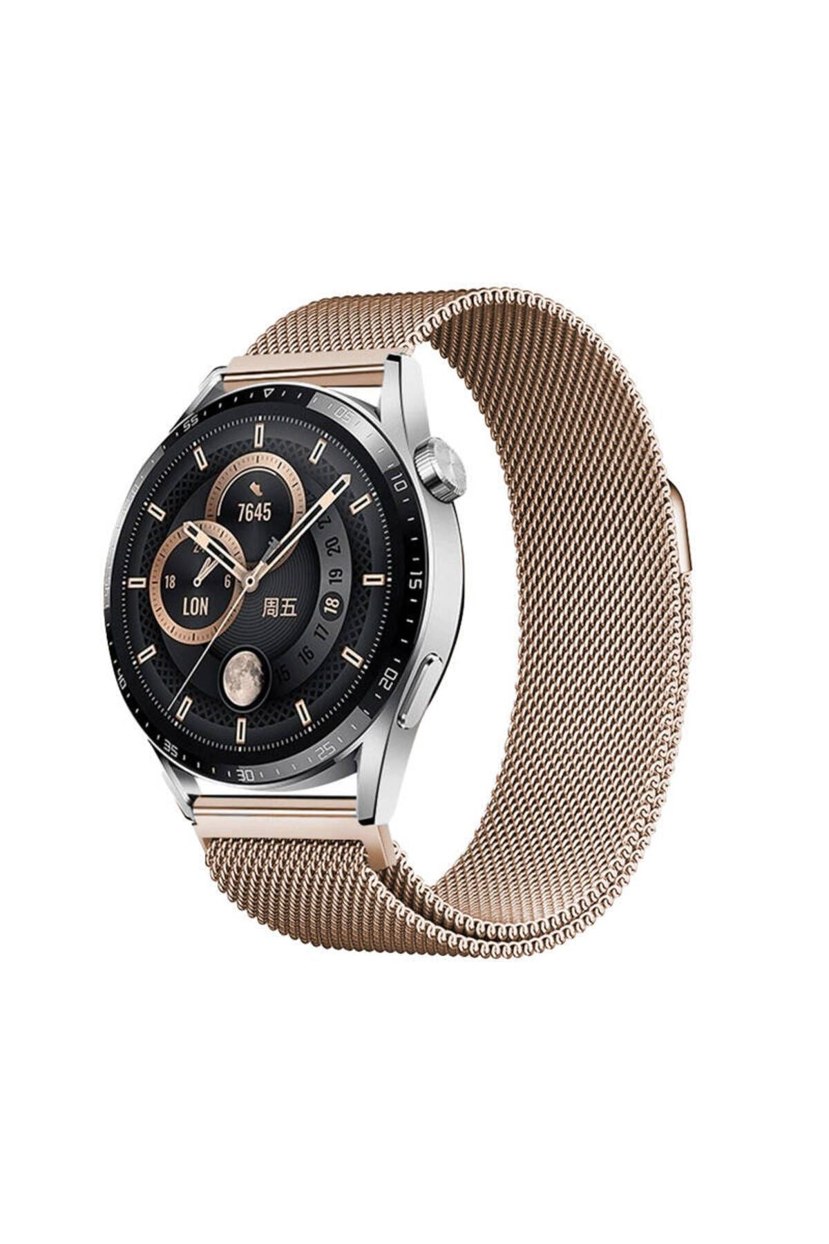 Galaxy Watch Active 2 44mm Zore Band-12 20mm Metal Hasır Kordon-Gri