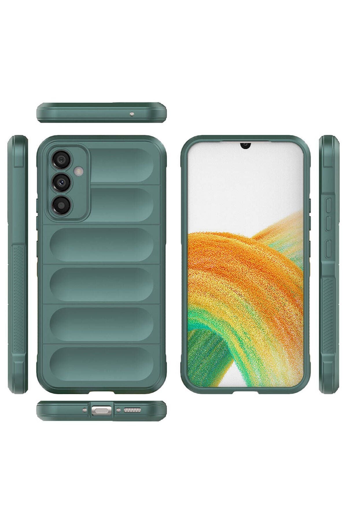 Galaxy A34 Kılıf Esnek TPU Oyuklu Arka Yüzey Tasarımlı Zore Etnik Silikon Kapak - Siyah