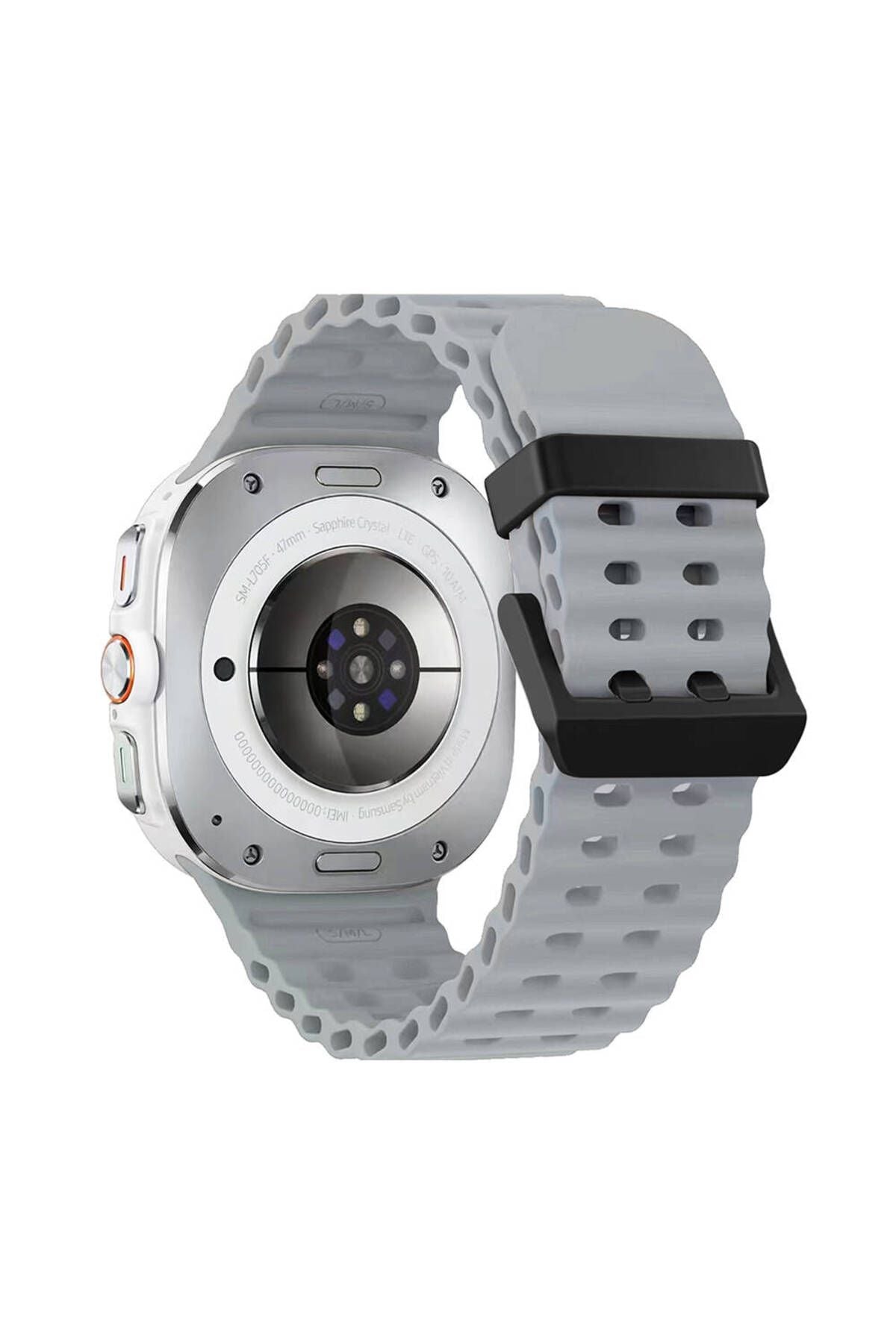 Galaxy Watch Ultra 47mm Zore KRD-118 Tırtıklı Tasarım Silikon Kordon-Beyaz