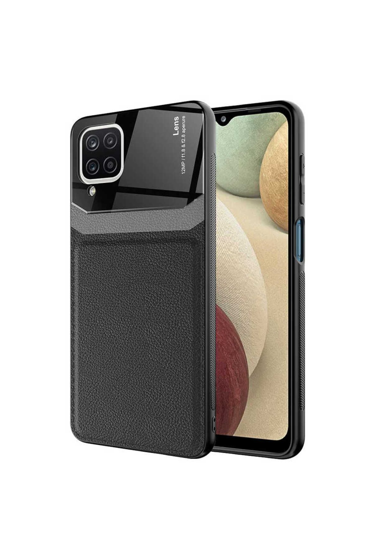 Galaxy A12 Kılıf Zore Emiks Kapak - Siyah