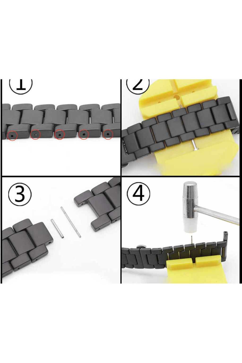 Galaxy Watch 46mm (22mm) Mat Seramik Metal Zore Kordon-Siyah