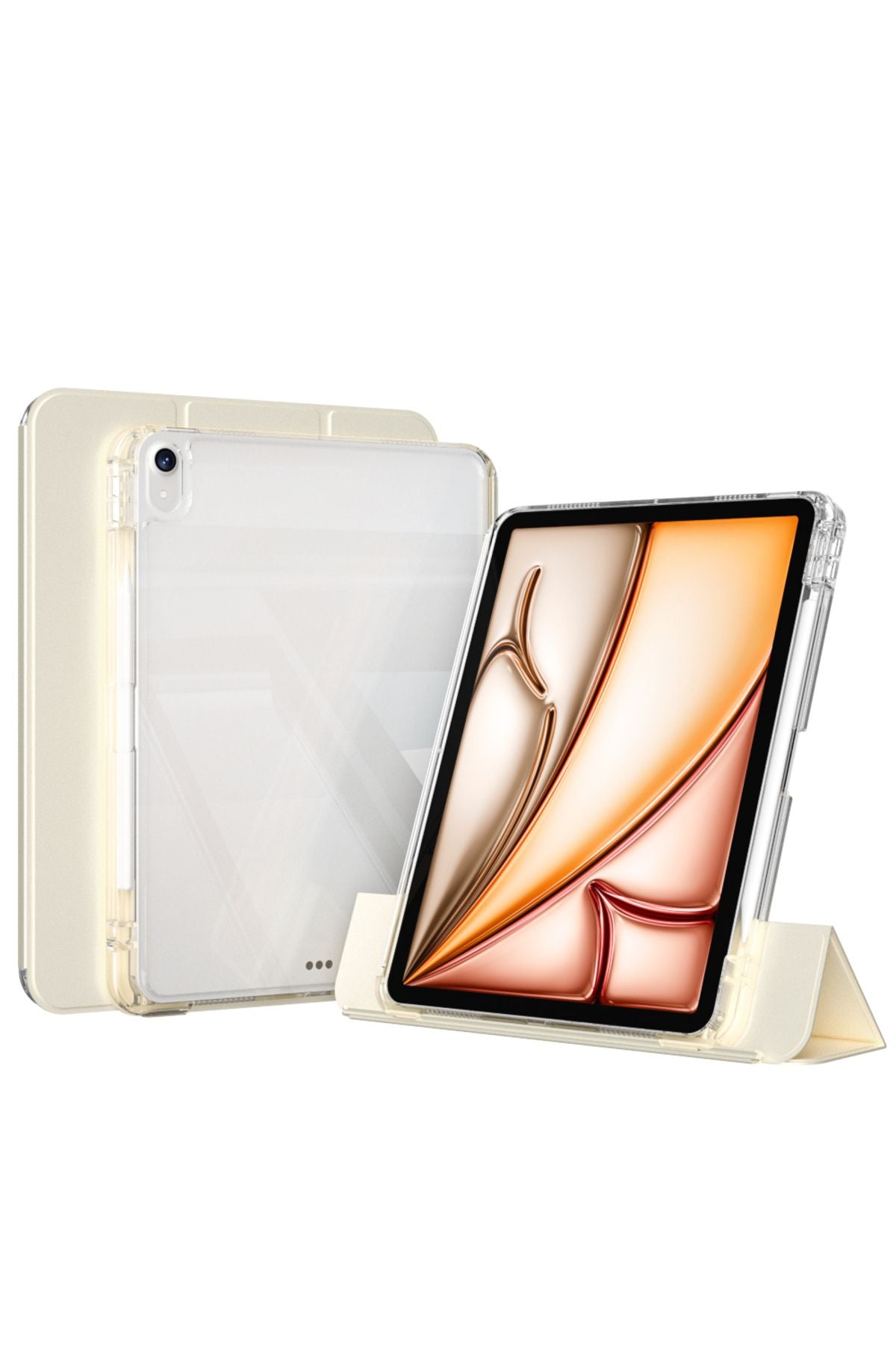 iPad Air 11 2024 Kılıf Magnetik Ayrılabilen Airbagli Zore Sliding Tablet Kılıfı - Koyu Yeşil
