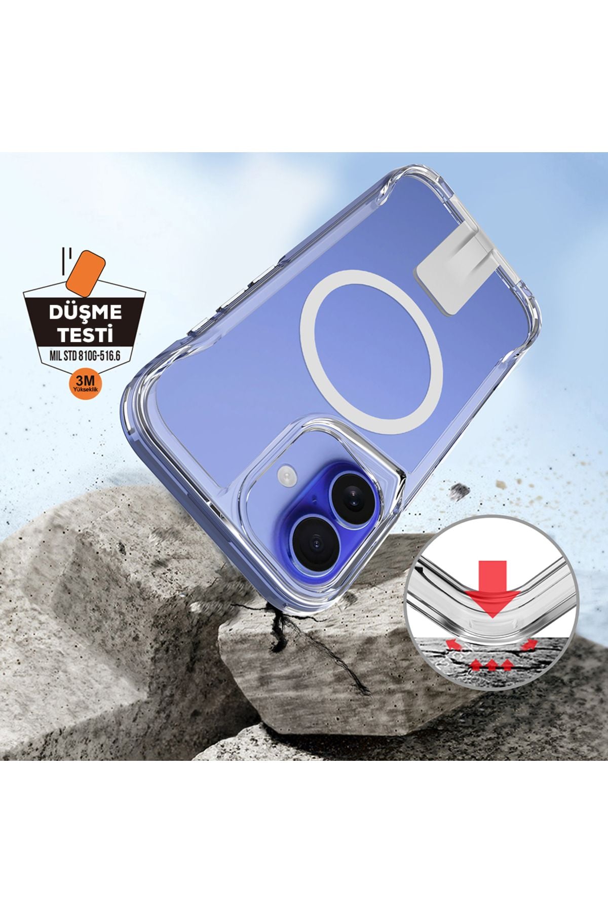 iPhone 16 Uyumlu Magsafe Şarj Özellikli Zore T-Max Standlı Kapak