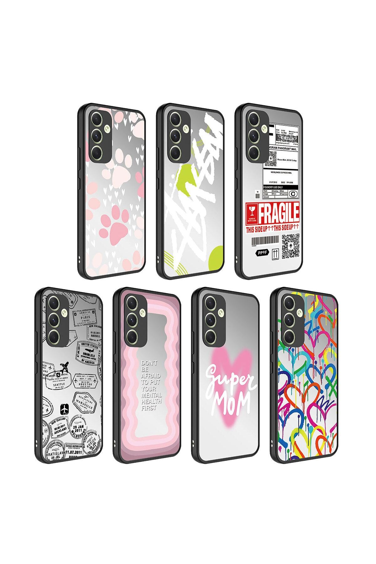 Galaxy A54 Kılıf Aynalı Desenli Kamera Korumalı Parlak Zore Mirror Kapak - Fragile