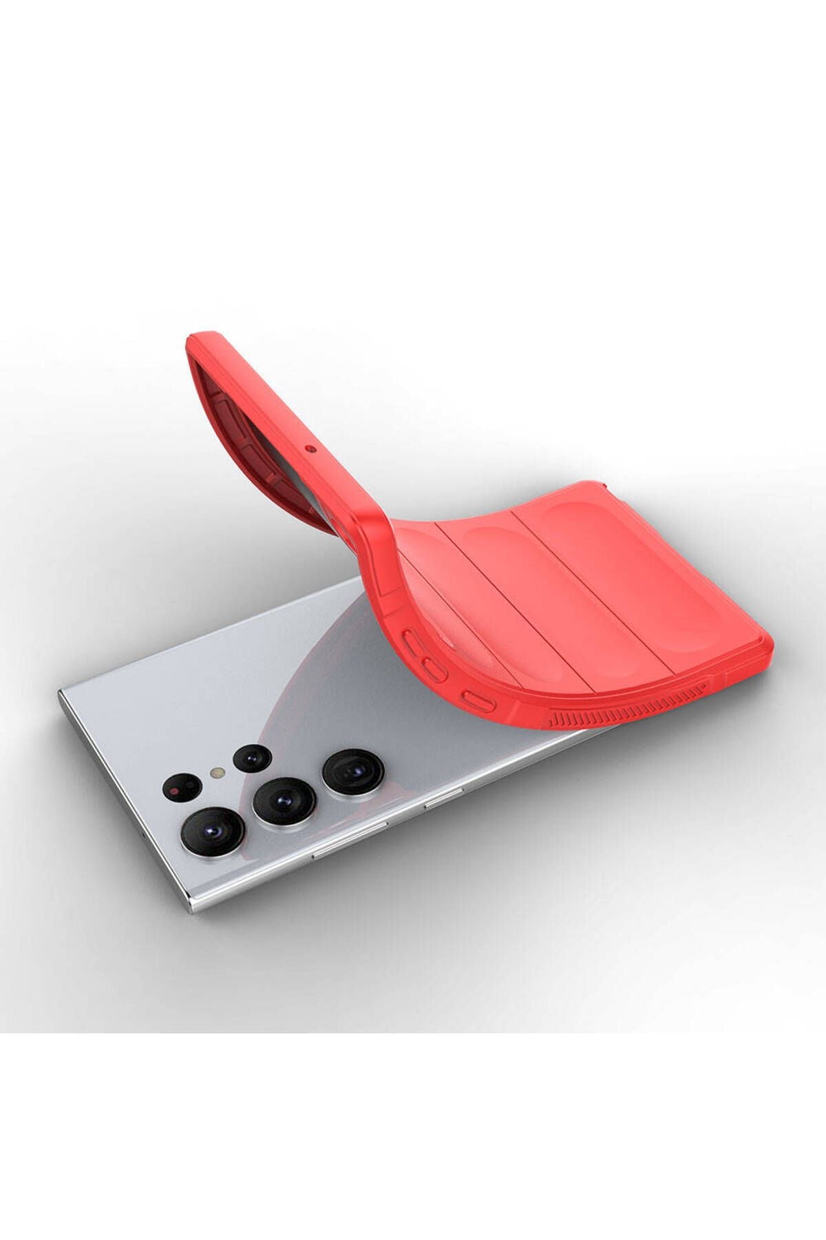 Galaxy S23 Ultra Kılıf Esnek TPU Oyuklu Arka Yüzey Tasarımlı WNX Etnik Silikon Kapak - Koyu Yeşil