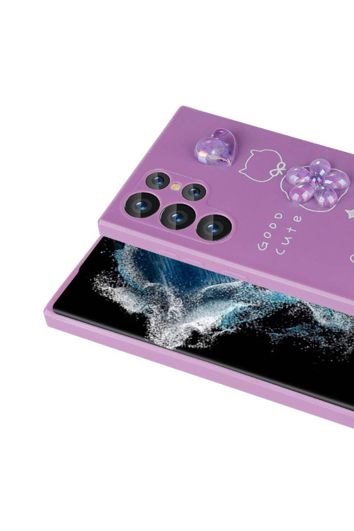 Galaxy S23 Ultra Uyumlu Kabartma Figürlü Parlak Zore Toys Silikon Kılıf-Açık Yeşil