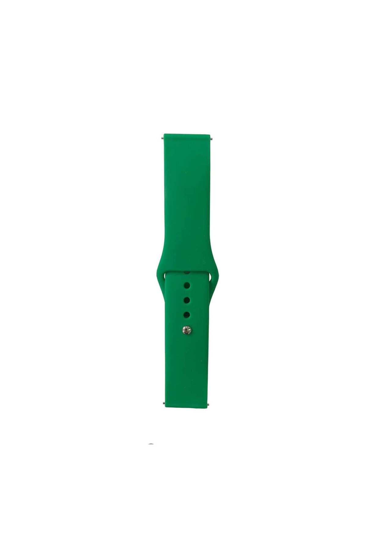 Galaxy Watch 42mm Band Serisi 20mm Klasik Kordon Silikon Strap Kayış-Grass Green