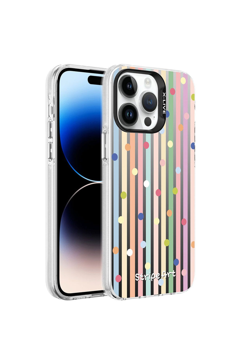 iPhone 14 Pro Uyumlu Desenli Zore Silver Sert Kılıf-Noktalar