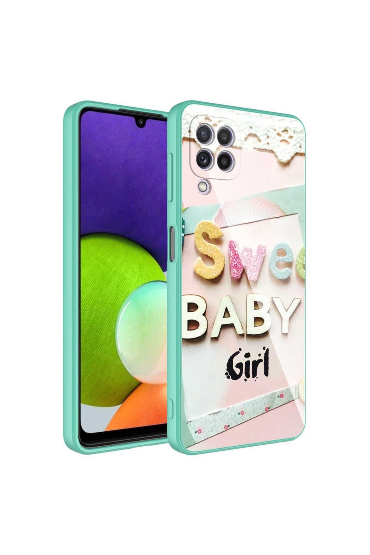 Galaxy A12 Kılıf Kamera Korumalı Desenli Sert Silikon Zore Epoksi Kapak - NO4