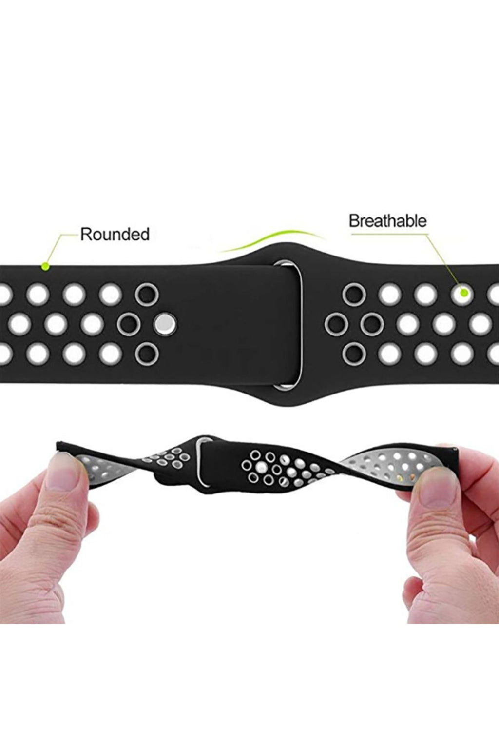 Galaxy Watch 46mm (22mm) KRD-02 Uyumlu Zore Kordon-Siyah-Gri