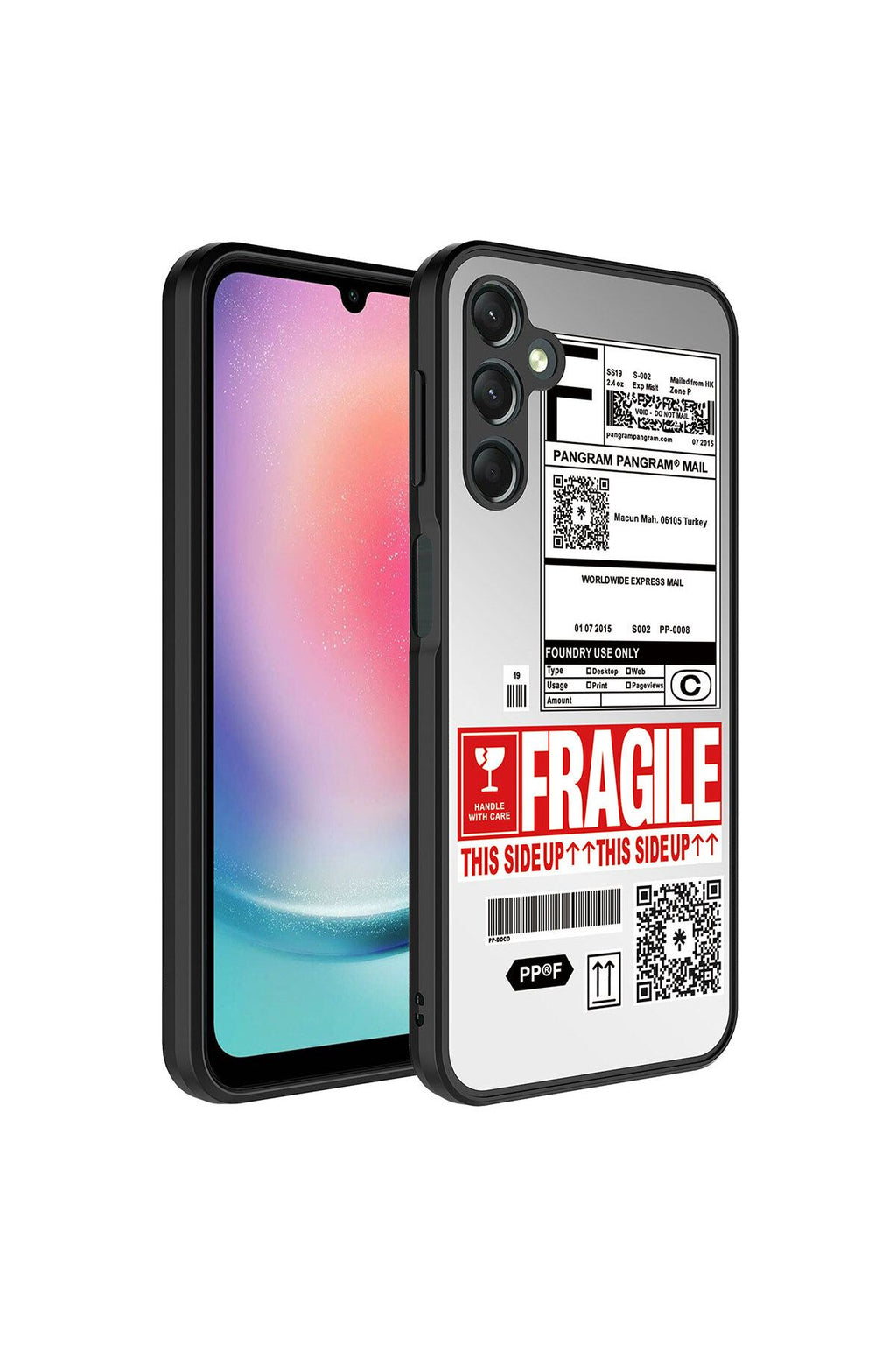 Galaxy A24 Uyumlu Kılıf Aynalı Desenli Kamera Korumalı Parlak Zore Mirror Kapak - Fragile