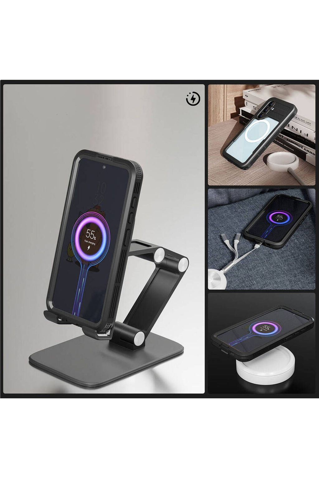 Galaxy S24 Kılıf Magsafe Şarj Özellikli 1-1 Su Geçirmez Kılıf - Siyah