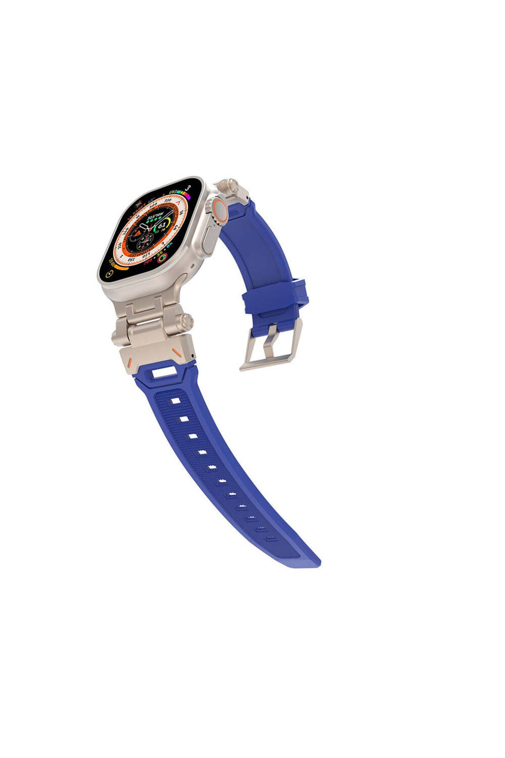 Watch 42mm CLO KRD-108 Metal Başlıklı Silikon Kordon-Siyah