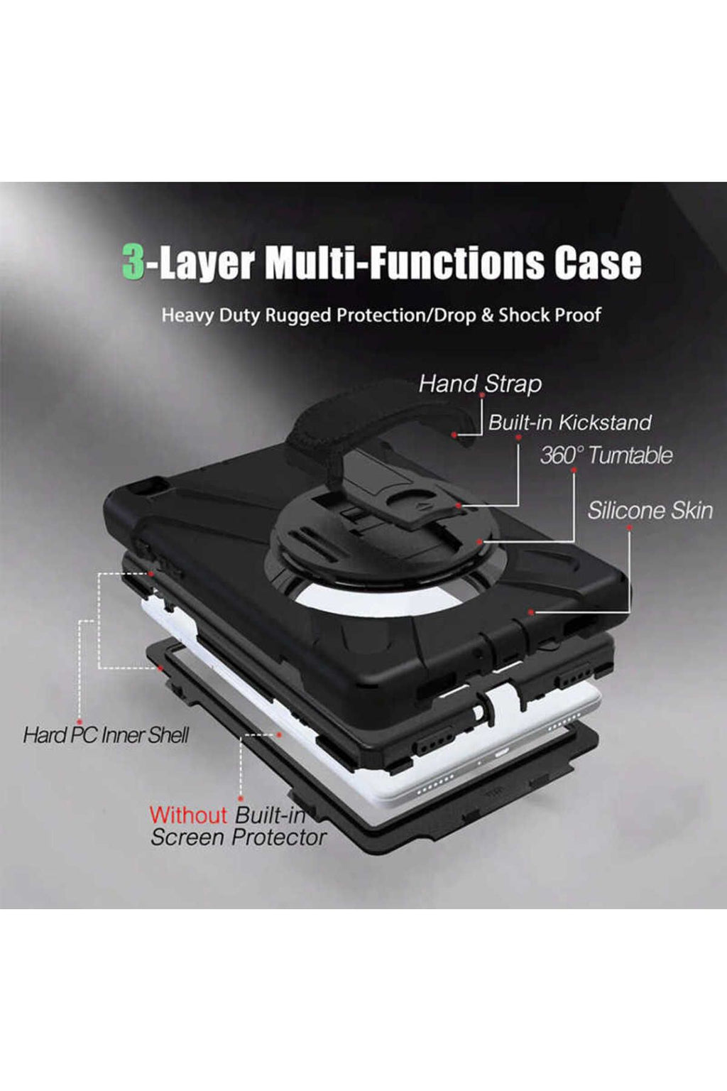 Galaxy T720 Tab S5E Zore Defender Tablet Silikon - Siyah