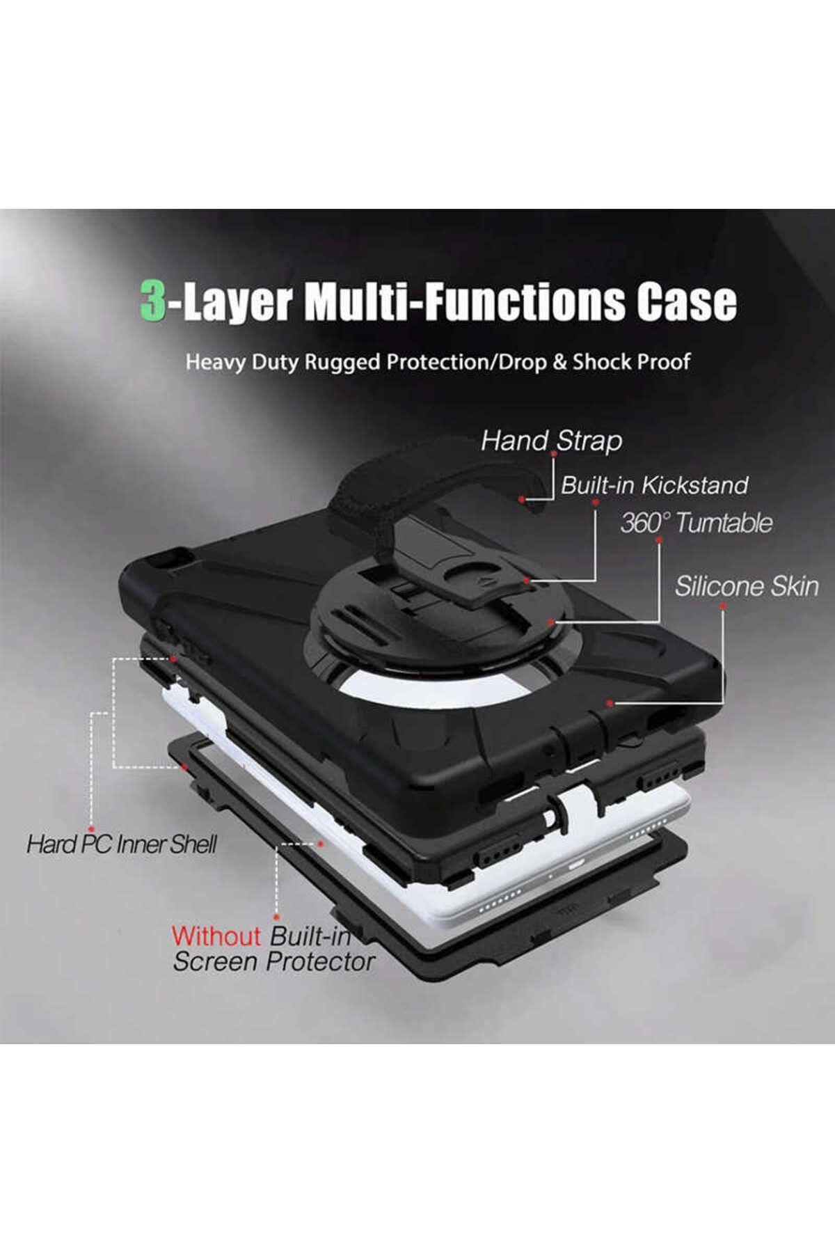 Galaxy T720 Tab S5E Zore Defender Tablet Silikon - Siyah