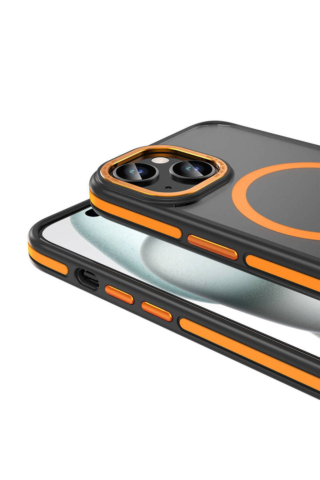 iPhone 15 Kılıf Magsafe Şarj Özellikli Mat Görünümlü Zore Ant Kapak - Turuncu