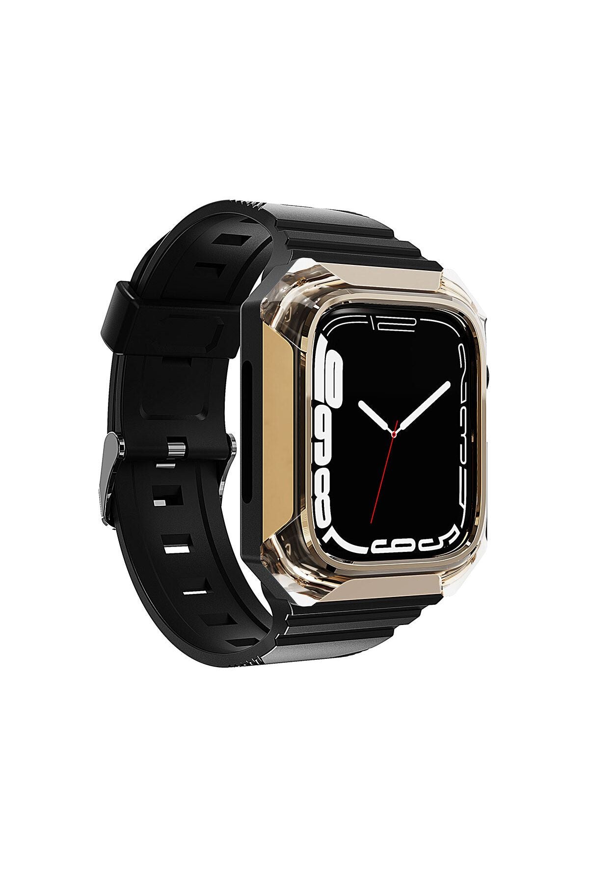 Watch 38mm Uyumlu KRD-88 Sert PC Kasa Koruyuculu Uyumlu Zore Kordon-Rose Gold