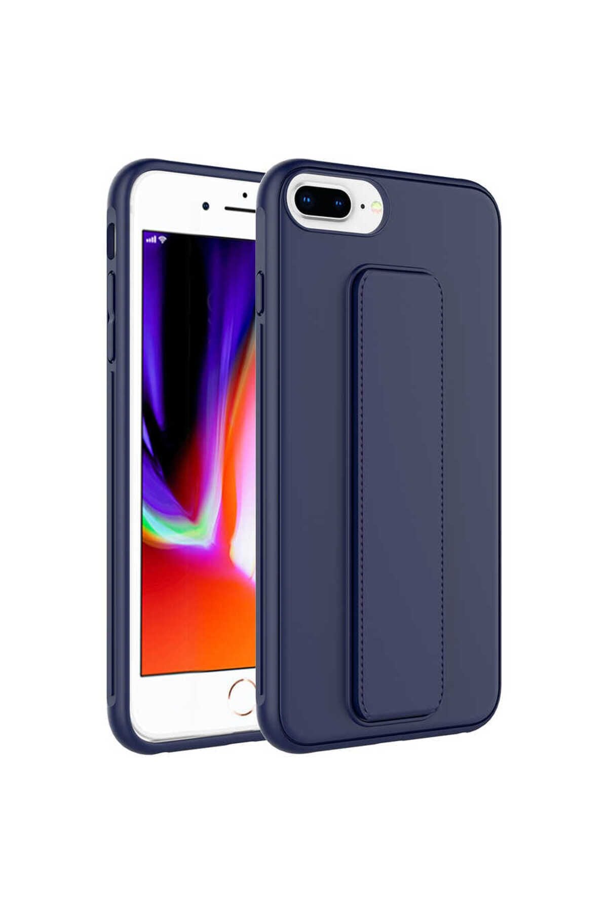 iPhone 8 Plus Kılıf Zore Qstand Kapak - Koyu Yeşil