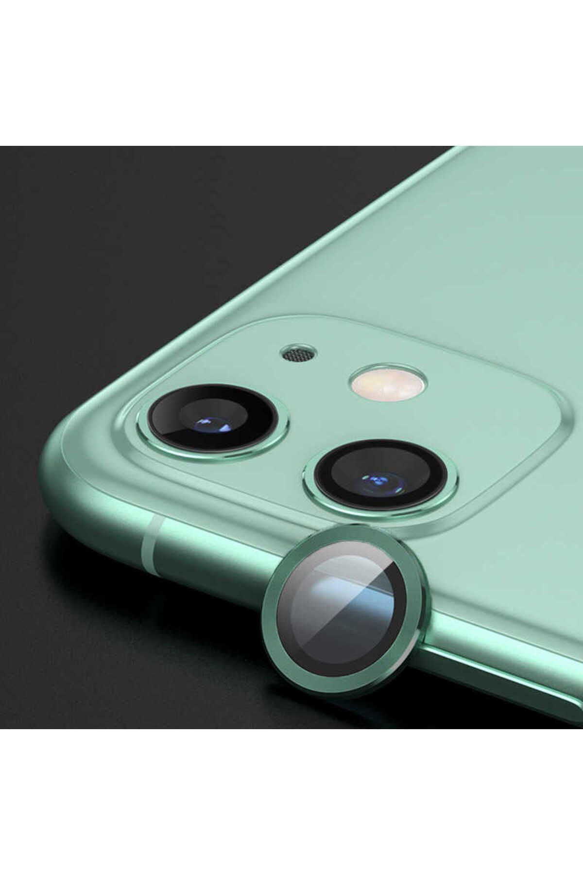 iPhone 12 Uyumlu Zore CL-07 Kamera PAT Koruyucu-Koyu Yeşil