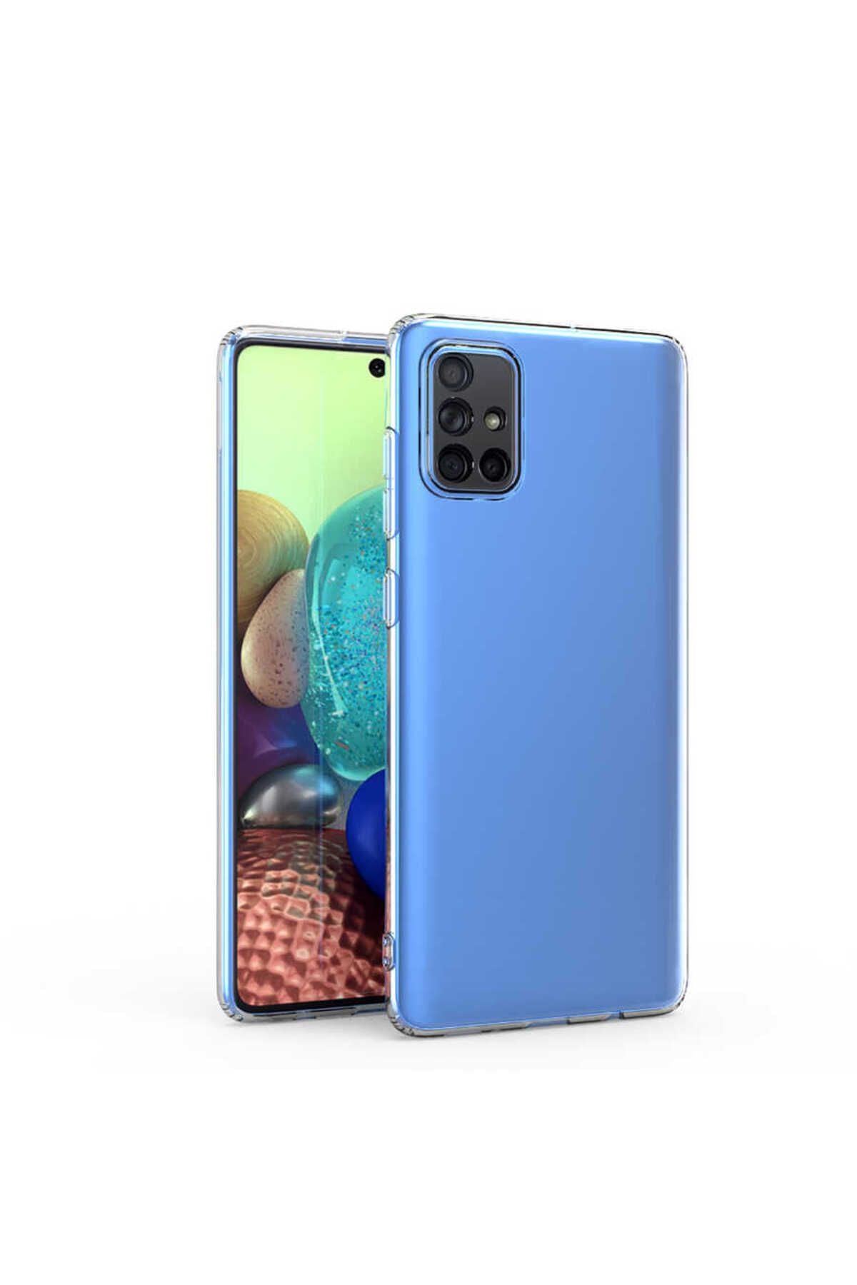 Galaxy A71 Kılıf Zore Kamera Korumalı Süper Silikon Kapak-Renksiz